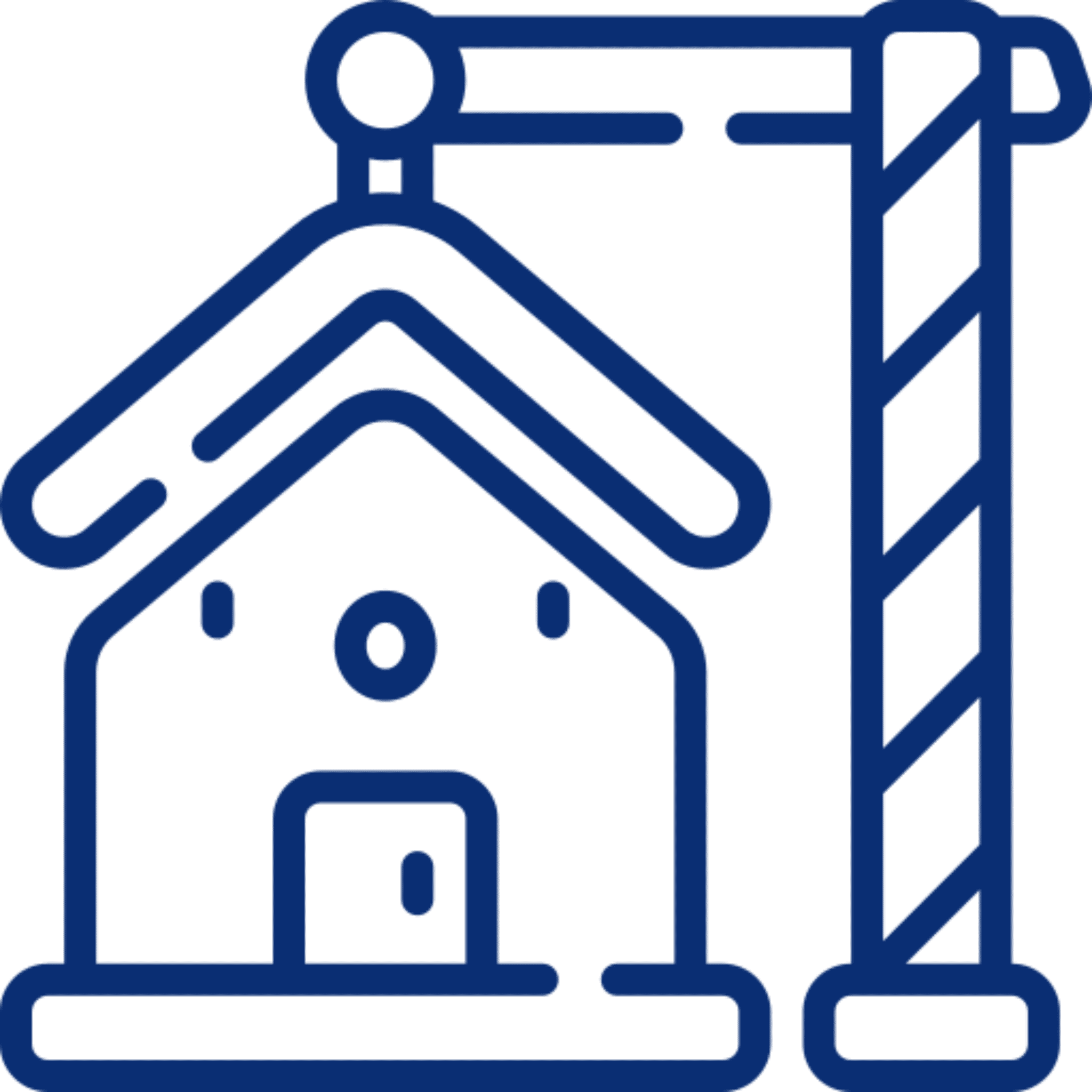 House hanging from crane icon