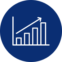 Upward trending bar chart icon